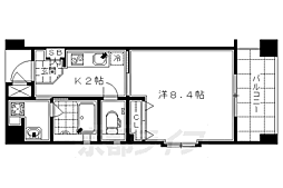 アスヴェル京都東山五条 1Kの間取図画像