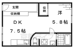 第2住田屋ビル 1DKの間取図画像