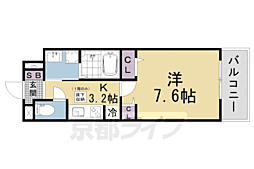 クレール蒼天 1Kの間取図画像