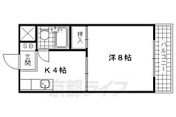 西浦マンション 1Kの間取図画像