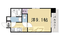 アルモニー花屋町 1Kの間取図画像