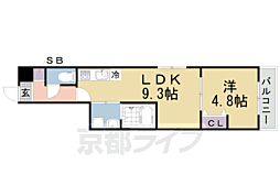 CUOREyodo 1LDKの間取図画像