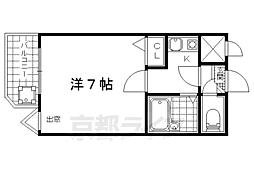 ハーミテージ安朱 1Kの間取図画像