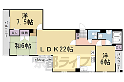 ジャルダンデ嵐山 3LDKの間取図画像