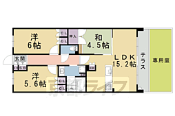 メロディーハイム西大路デュオブラン 3LDKの間取図画像