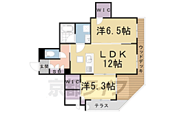 オレア北山 2LDKの間取図画像
