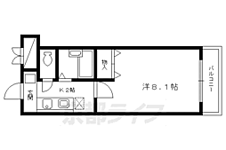 プルジュールキタヤマ 1Kの間取図画像