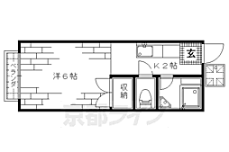 ハイツシティ丹波橋 1Kの間取図画像