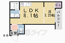 st.Residence深草 1LDKの間取図画像