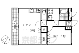 プランドール・淀 1LDKの間取図画像