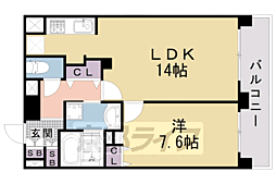 KDXレジデンス西大路 1LDKの間取図画像