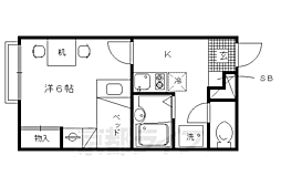 レオパレスレジャンド今津 1Kの間取図画像