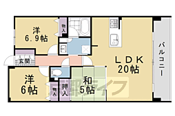 ユニーブル京都紫野 3LDKの間取図画像