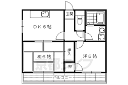 フォーラム祇園 2DKの間取図画像