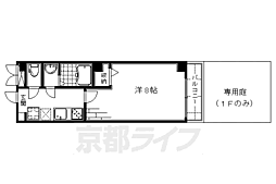 フラッティ龍大南 1Kの間取図画像