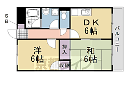 桂オーエスプラザビル 2DKの間取図画像