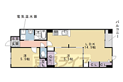 ティーグルブラン桂 2LDKの間取図画像