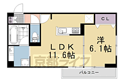ノースガーデンM 1LDKの間取図画像