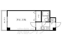 四ノ宮コート 1Kの間取図画像