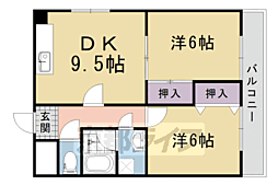 グリーンヒル冨田 2LDKの間取図画像