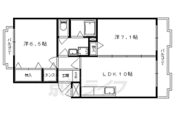 ツインビレッジ西野2 2LDKの間取図画像