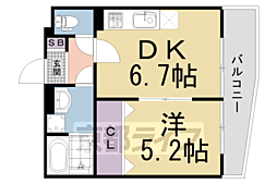 ケーティアイレジデンス桃山 1DKの間取図画像