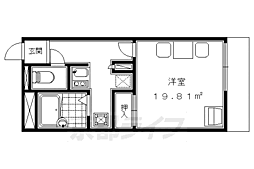 横大路マンション 1Kの間取図画像