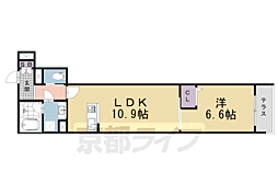 シャーメゾン京都朱雀 1LDKの間取図画像
