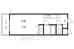 ノアーズアーク観月橋 1Kの間取図画像