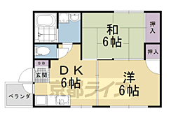 片山ハイツ 2DKの間取図画像