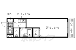 ライフハイム須賀 1Kの間取図画像