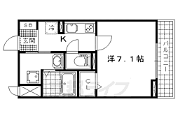 ル・ソレイユ2 1Kの間取図画像