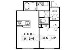 スプリング山城2 1LDKの間取図画像