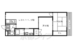 NSマンション1 2LDKの間取図画像