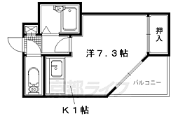 ラピュタ牧野阪 1Kの間取図画像