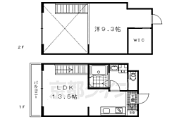 Appartamento上賀茂 1LDKの間取図画像