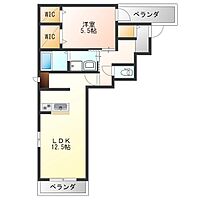 La Fleur 203 ｜ 栃木県宇都宮市大通り３丁目4-12（賃貸マンション1LDK・2階・48.87㎡） その2