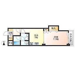 ブランルージュ元今泉 2階1DKの間取り