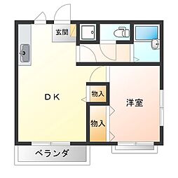 ストーンズプラザA 2Kの間取図画像