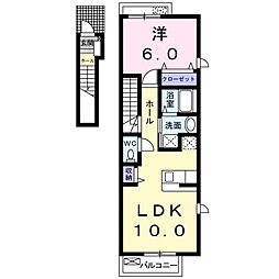 サザンクロス 1LDKの間取図画像