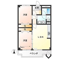 カーサ・エルドラード 2LDKの間取図画像
