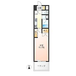 クロワサンス 1Kの間取図画像