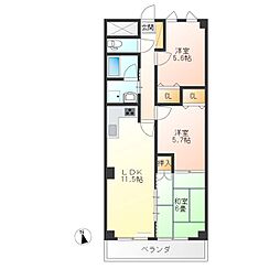 ケルムスコットコート 3LDKの間取図画像