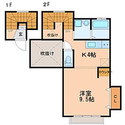 メゾン東光A 1Kの間取図画像