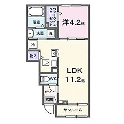 ミモザ・グレイス 1LDKの間取図画像