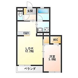 エム.グラード 1LDKの間取図画像