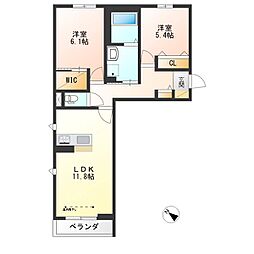 Villace 2LDKの間取図画像