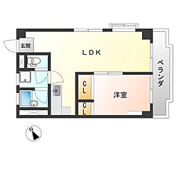 利久マンション 1LDKの間取図画像