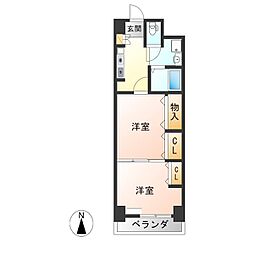 プレステージ宇都宮 2Kの間取図画像