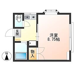 ルミエール上戸祭 1Kの間取図画像
